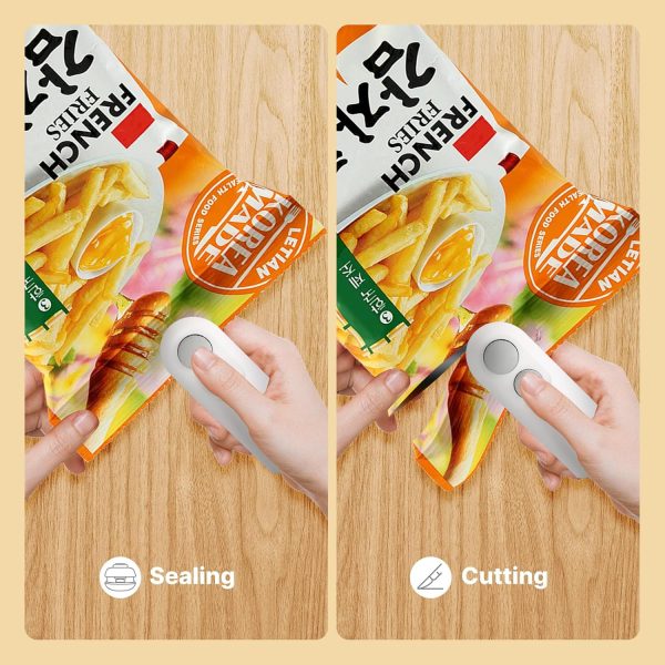 Heat Sealing Machine 2 In 1 Cutting And Sealer Usb Rechargeable Food Sealer