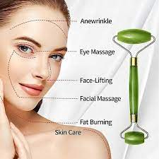 Jade Facial Roller | Natural Jade Stone Massager reduce fine lines and wrinkles