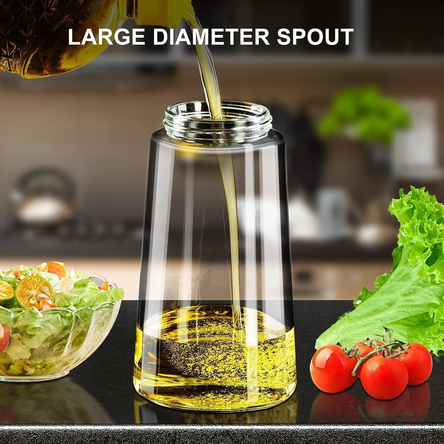 2-in-1 Glass Oil Sprayer & Dispenser – 500ml | Dual-Function Spray & Pour Bottle