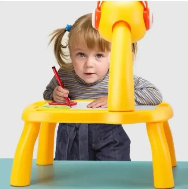 Table With Light And With Music Inside | Mini Art Drawing Board Leds Projector Light Toy Children Kids Painting Table Small Desk Big Size