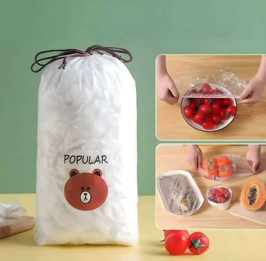100pcs Disposable Flexible Transparent Plastic Food Storage Bags