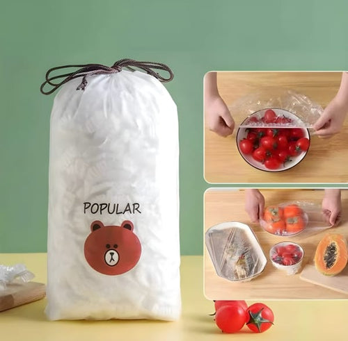 100pcs Disposable Flexible Transparent Plastic Food Storage Bags