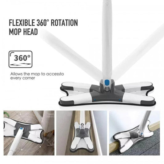 360 Degree Floor Cleaning X-Type Self Wringing Flat Mop