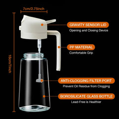 2-in-1 Glass Oil Sprayer & Dispenser – 500ml | Dual-Function Spray & Pour Bottle
