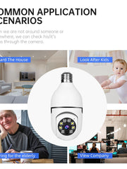 Full HD 1080P Wireless LED Bulb Camera With NIGHT VISION, Wide Angle, Two-way Audio V380 App