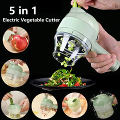 5 In 1 Handheld Hammer Electric Vegetable Cutter Set Mini Wireless Food Choppers Garlic Vegetable Chopper Slicer Machine