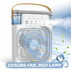 USB Portable Air Conditioner Fan with LED Night Light, Fine Mist Spray & Humidifier Function
