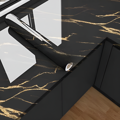 Self Adhesive Black Marble Sheet Sticker For Kitchen, Cupboard, Wall – Anti Oil And Heat Resistant Wallpaper (60*200 Cm)